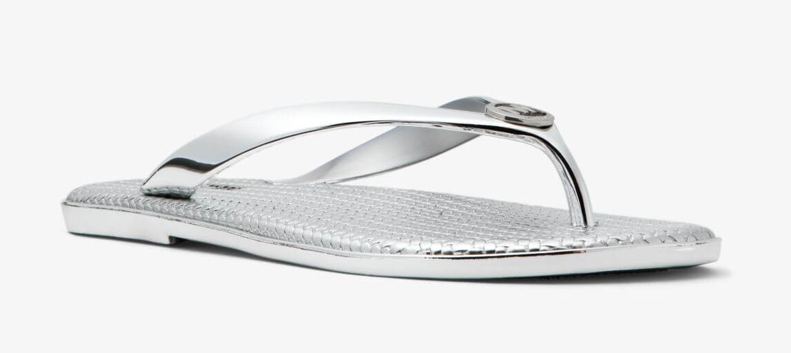 Michael Michael Kors Jet Set Metallic Jelly Slides, Silver