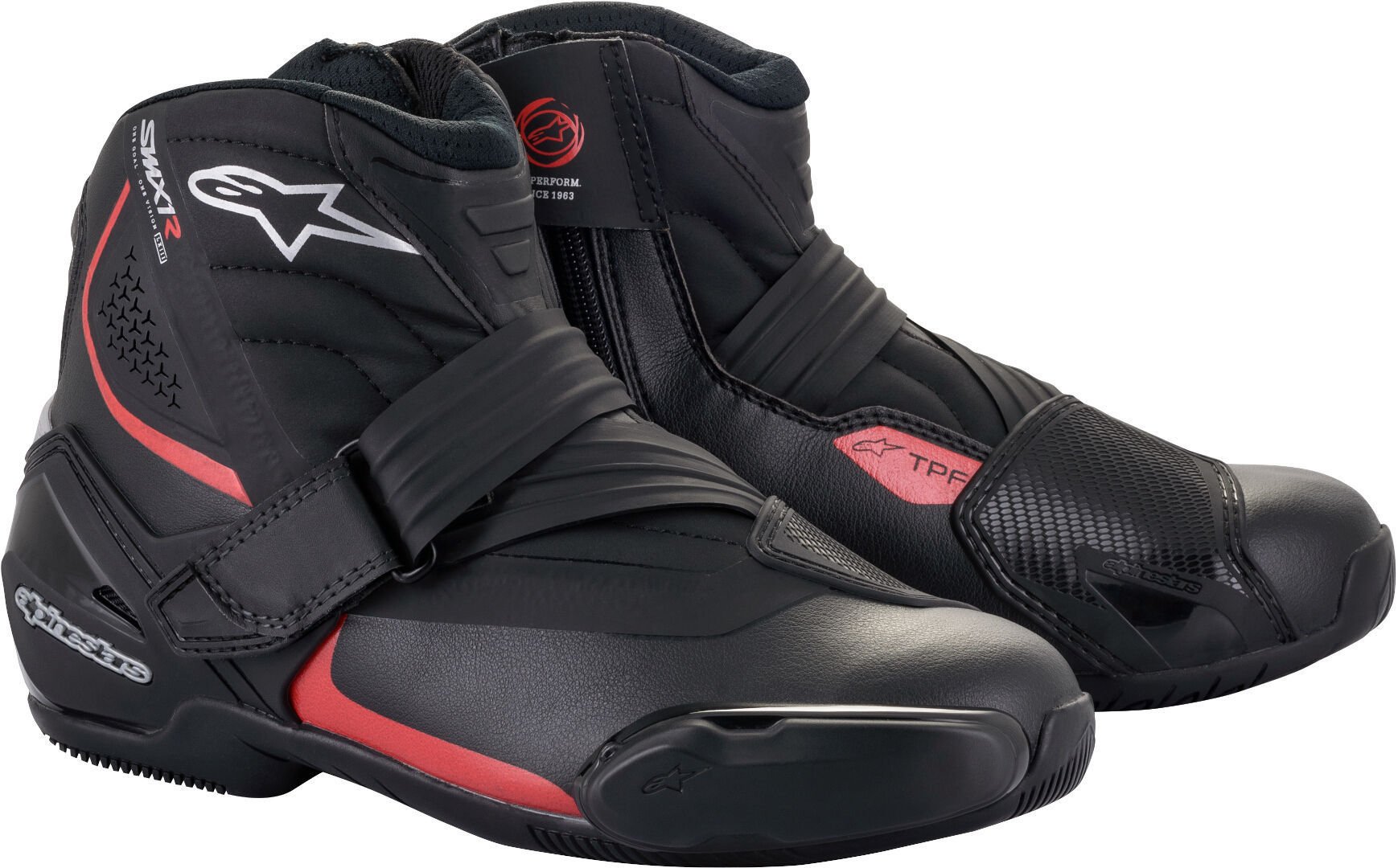 حذاء دراجة نارية Alpinestars SM-1 R V2، أسود/أحمر