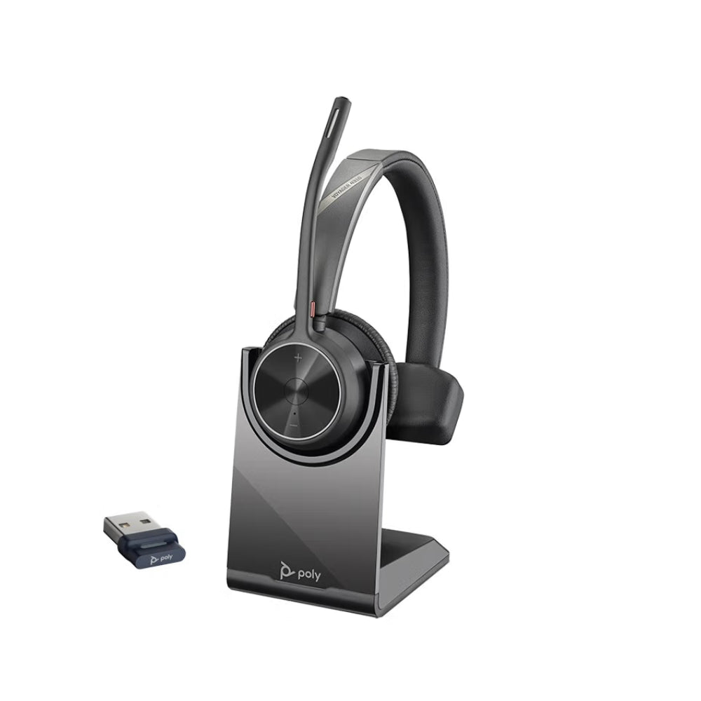 سماعة Plantronics Voyager 4310 اللاسلكية مع قاعدة شحن، باللون الأسود