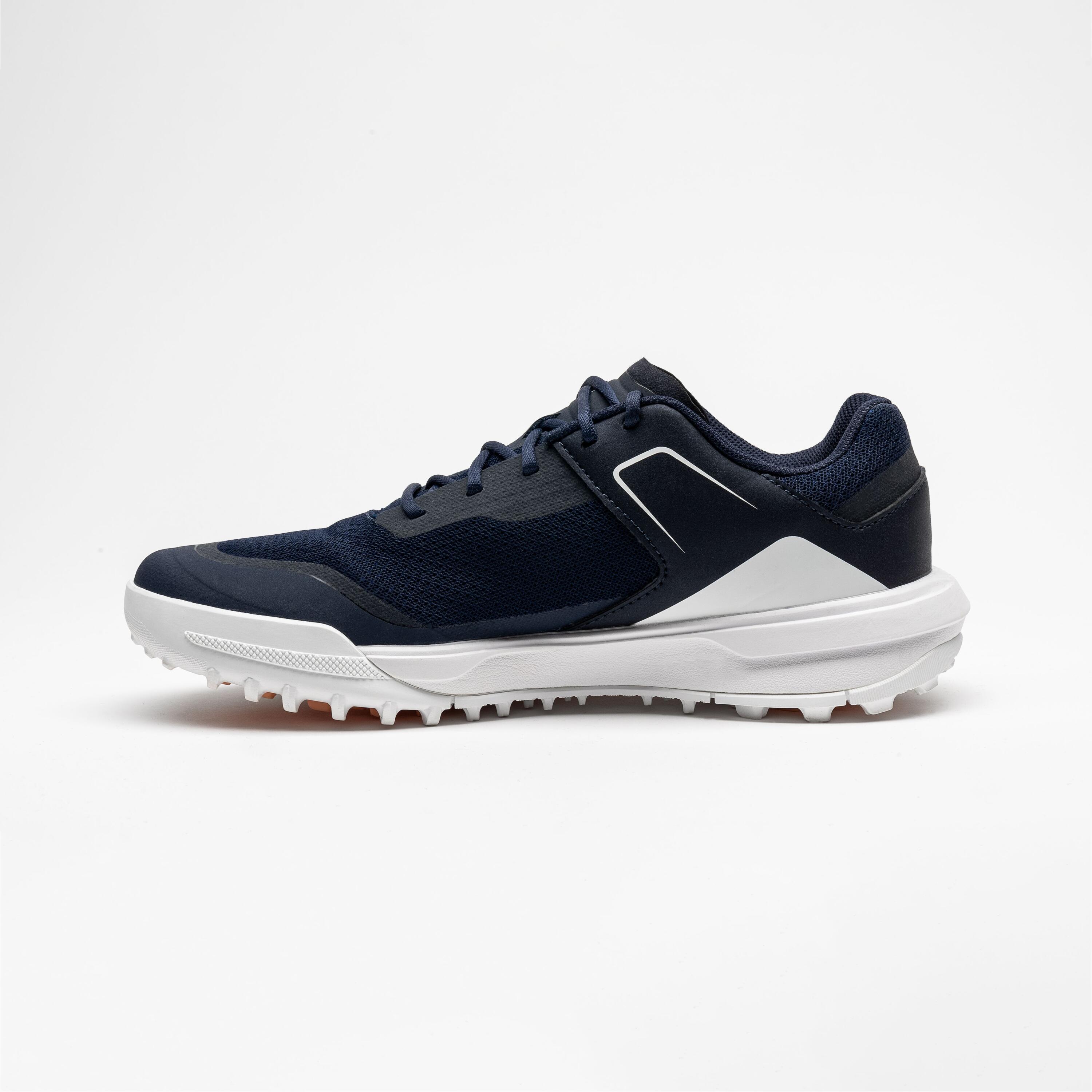 Women's Mesh Golf Shoes - WW500 Navy Blue INESIS, Black Blue/White