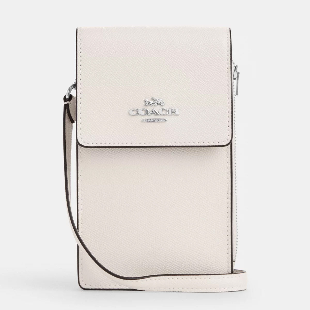 Coach Outlet North South Phone Crossbody Bag, silver/milk