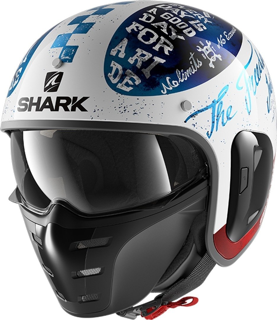 Shark S-Drak 2 Tripp In Jet Helmet, White/Black