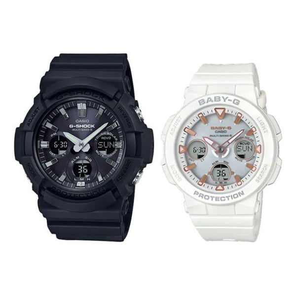 CASIO G-Shock Analog-Digital 'Black White' watch, black