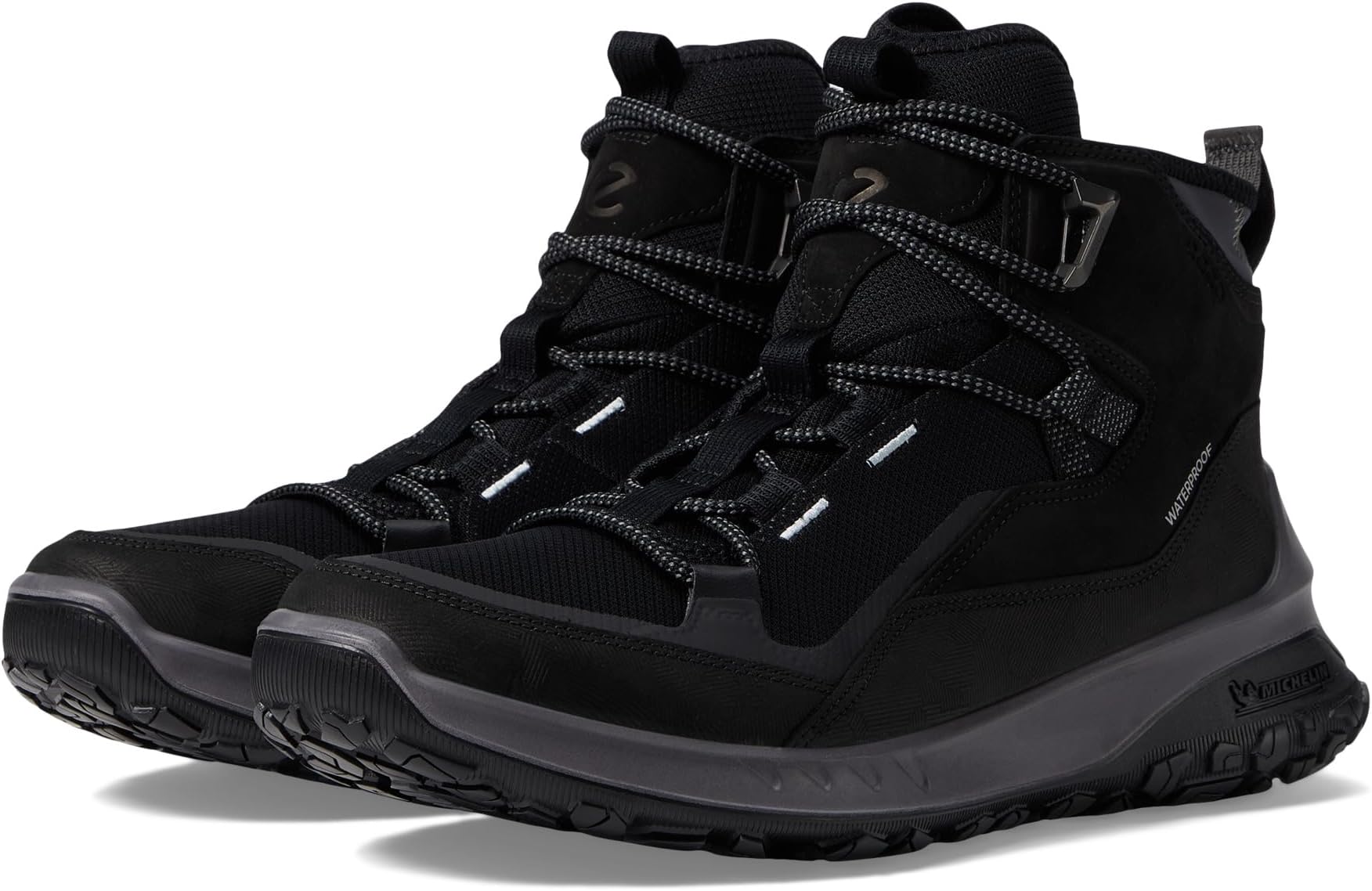 حذاء للمشي لمسافات طويلة مقاوم للماء Ultra Terrain Waterproof Mid Hiking Boot ECCO Sport، باللون الأسود/الأسود/الأسود