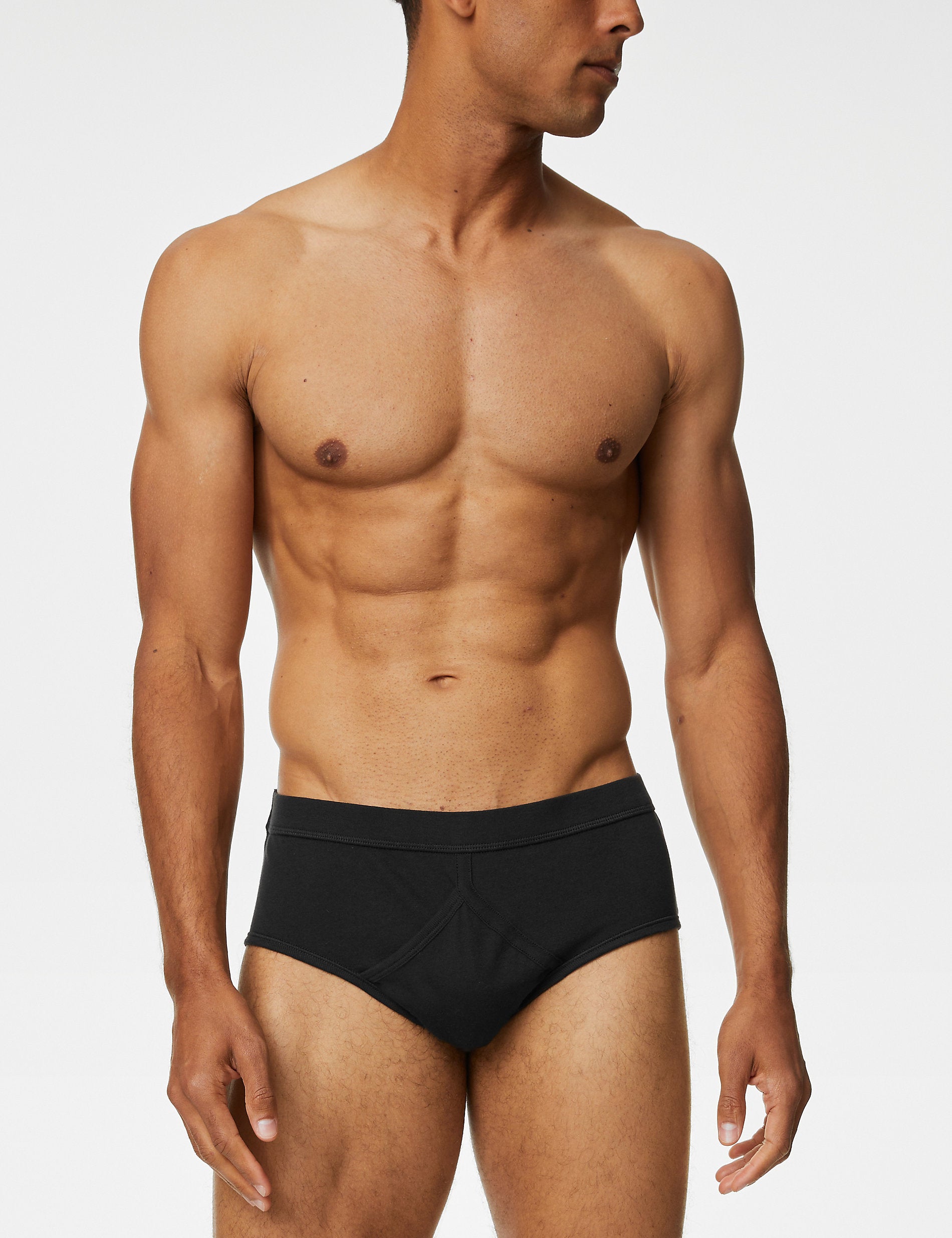 5 pack Marks & Spencer pure cotton briefs, black