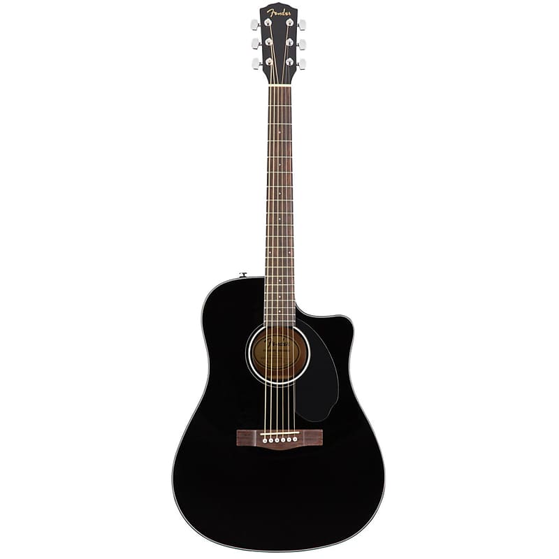 جيتار صوتي Fender CD60SCE - جيتار كهربائي صوتي Dreadnought - أسود