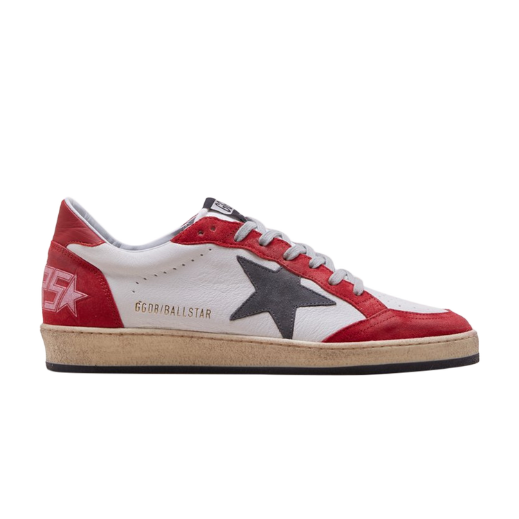 حذاء رياضي Golden Goose Ball Star 'White Red' باللون الأبيض