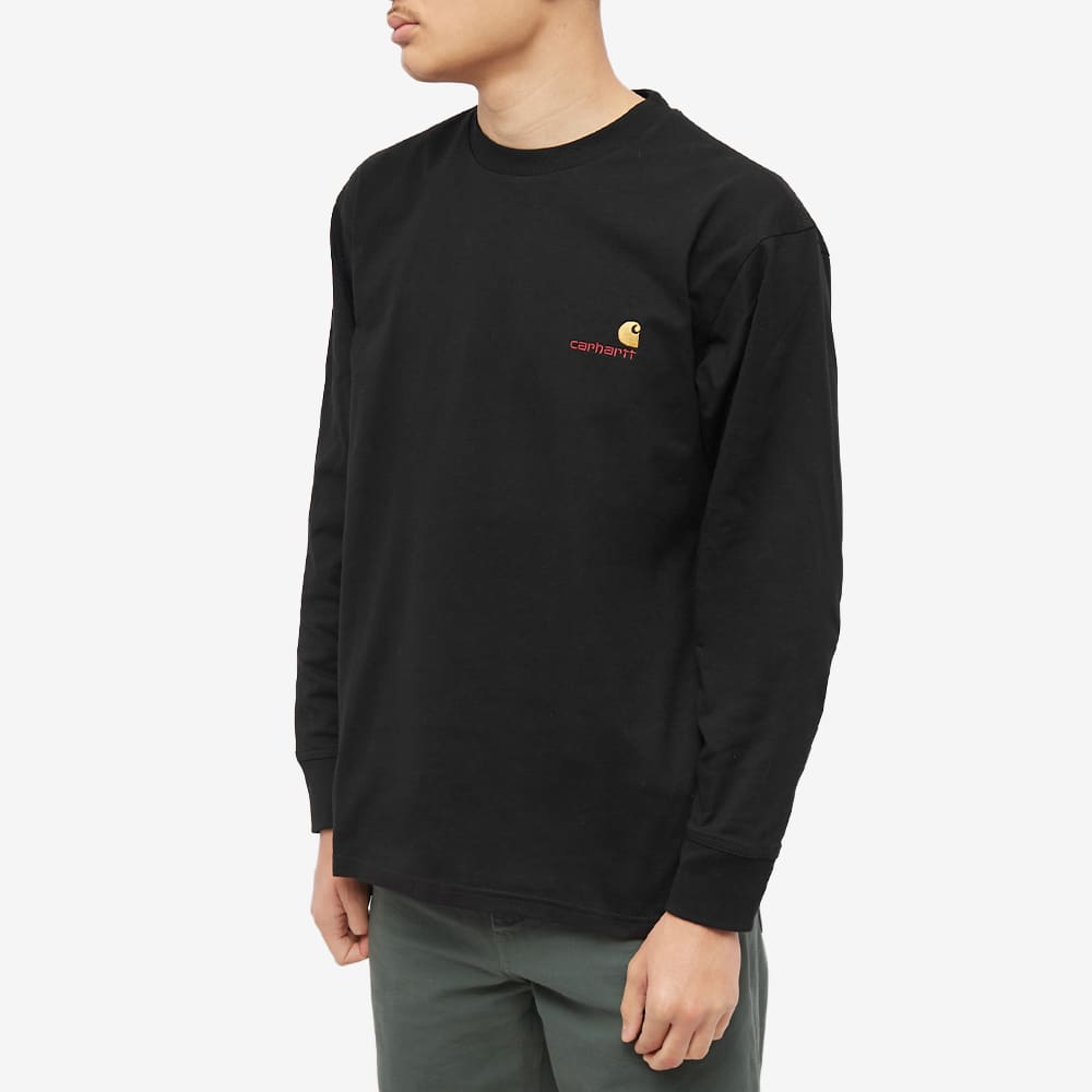 Carhartt WIP Long Sleeve American Font T-Shirt, Black