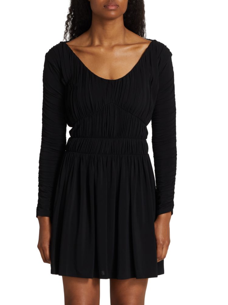 Romy Tove ruched mini dress, black