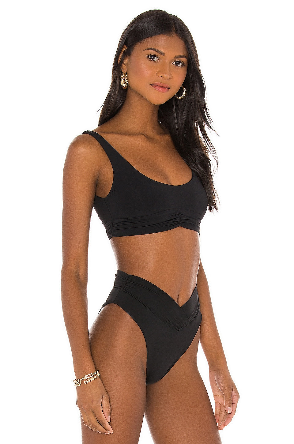 Riot Swim Pico bikini top, black