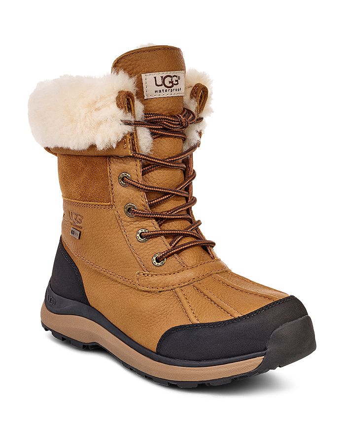 UGG Women's Leather and Suede Round Toe Adirondack Boots, Brown