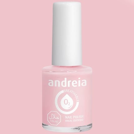 Halal Breathable Nail Polish Gloss Vegan & Cruelty Free 10 , 5 ml milky pink, Andreia