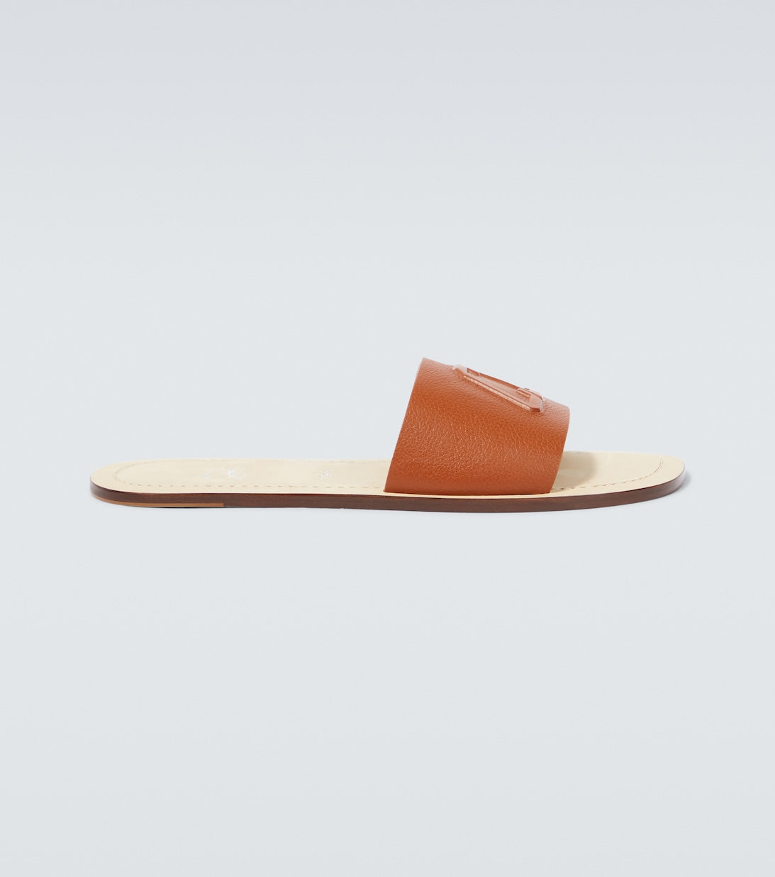 Varsicool Christian Louboutin leather slides, brown