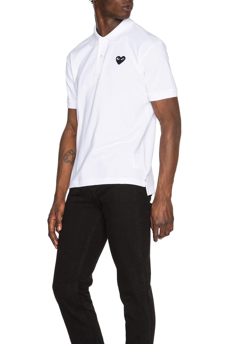 Polo Comme des Garçons Cotton With Black Emblem, white