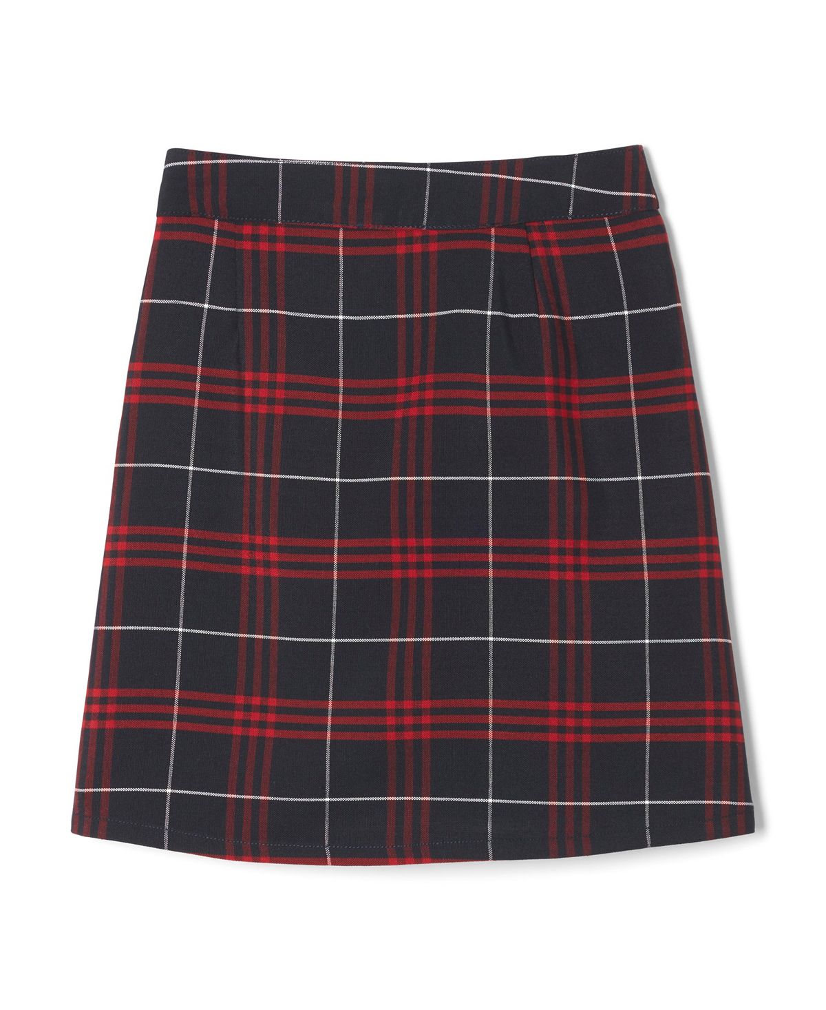 Baby Girls Double Tab Plaid Scooter Skirt French Toast adjustable waist plaid skirt