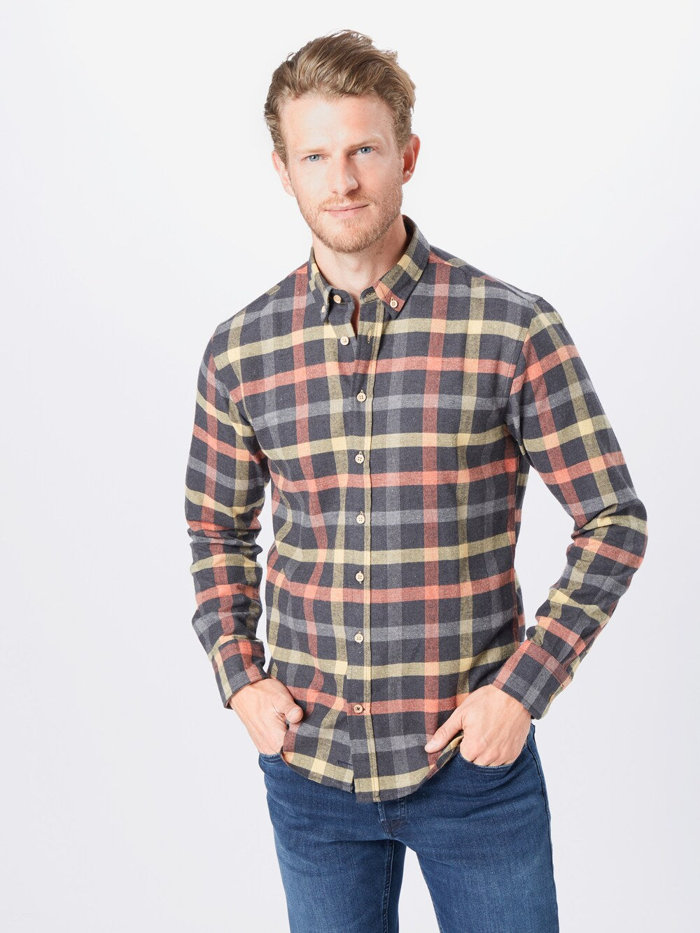 Kronstadt Dean Slim Fit Button Down Shirt, Mixed Colors