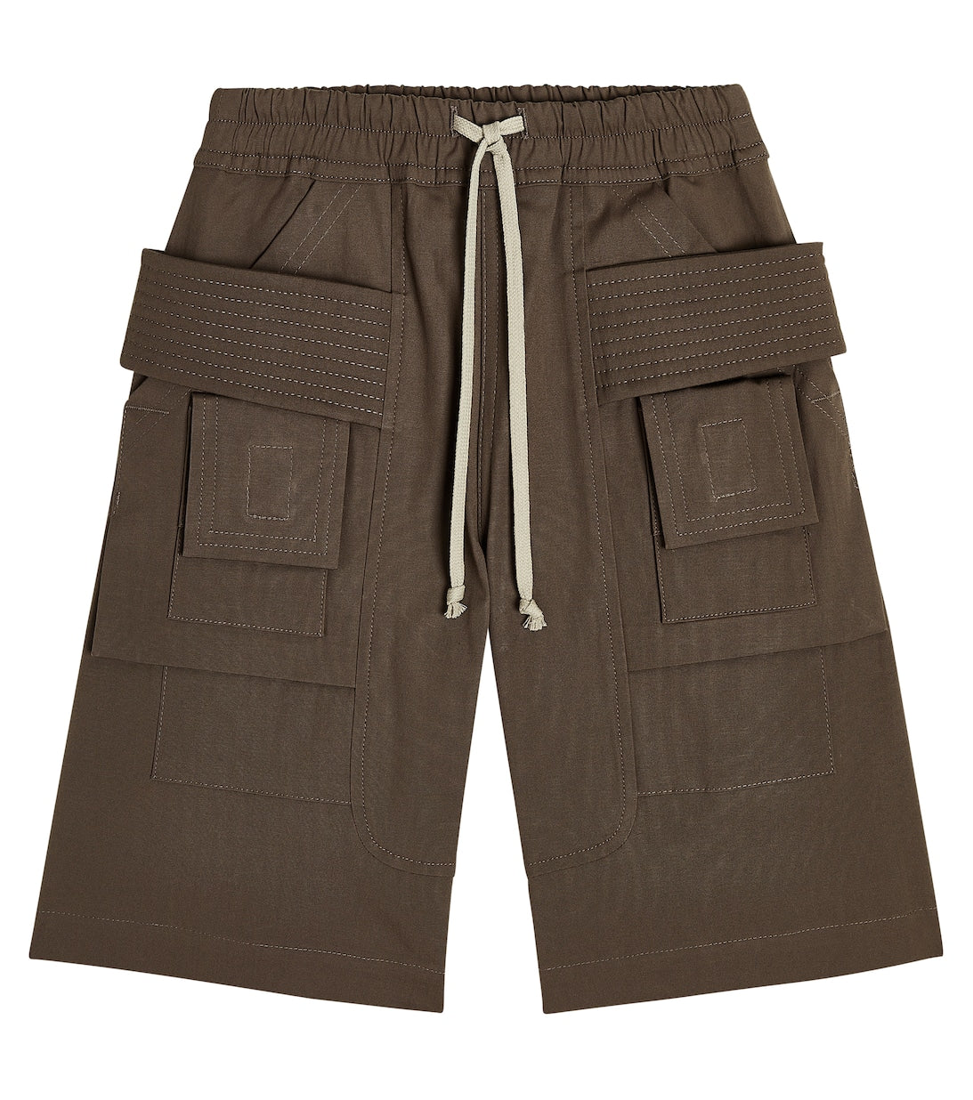 Rick Owens Cotton Blend Pods Cargo Shorts, Beige