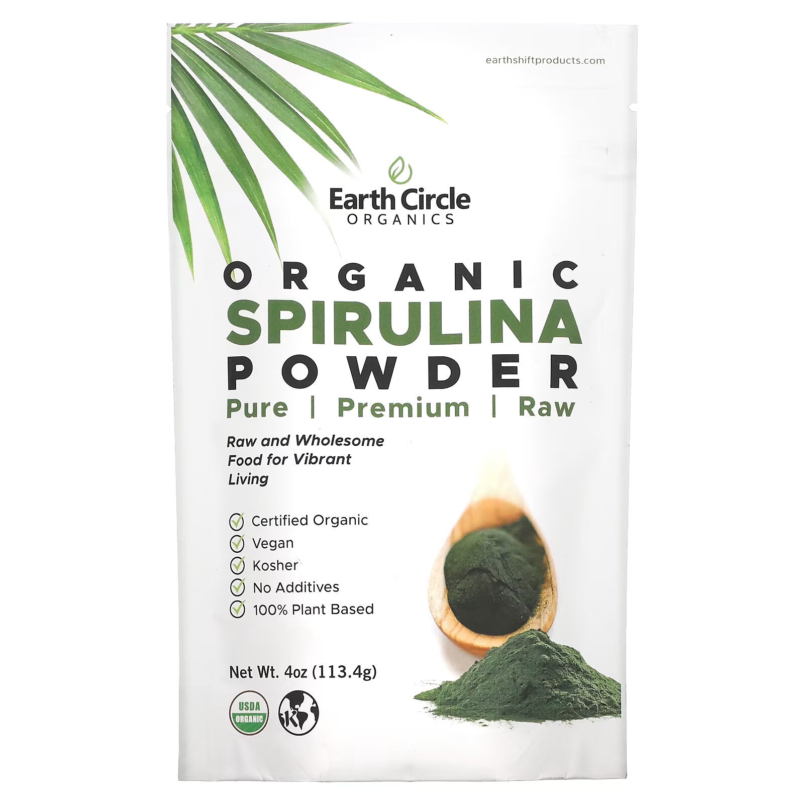 Earth Circle Organics, Organic Spirulina Powder, 4 oz (113 g)