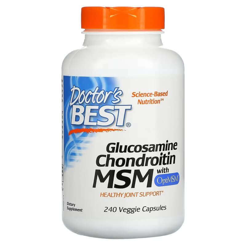 Glucosamine, chondroitin and MSM with OptiMSM Doctor's Best, 240 capsules