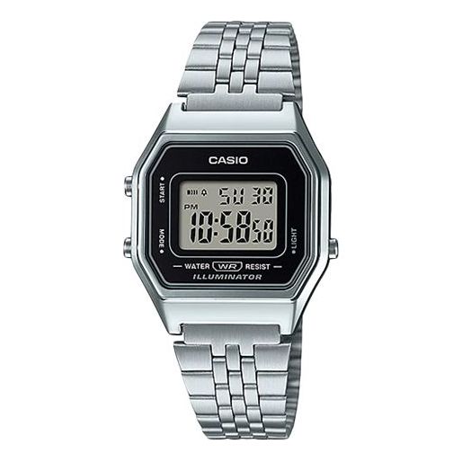 CASIO Quartz Waterproof Unisex Mens Silver Digital Watch, silver color