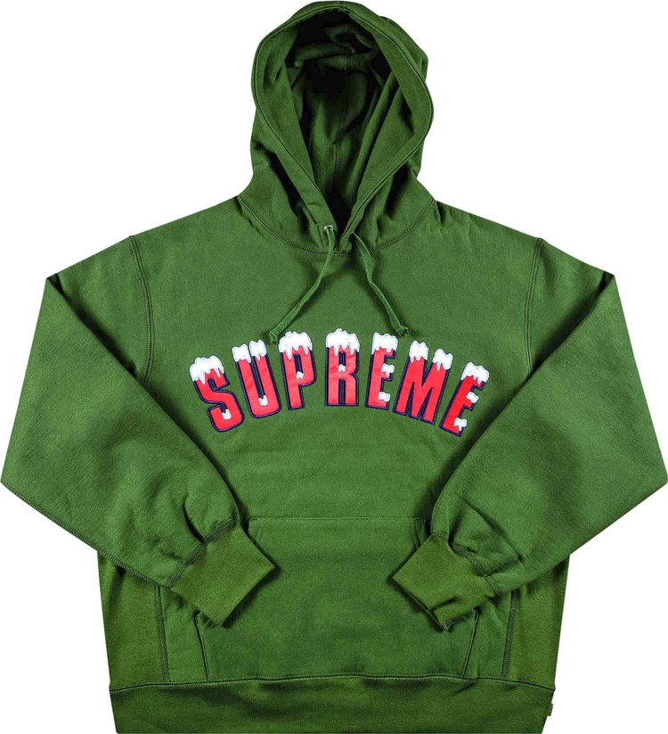 سويت شيرت Supreme Icy Arc بغطاء رأس "أخضر"، باللون الأخضر