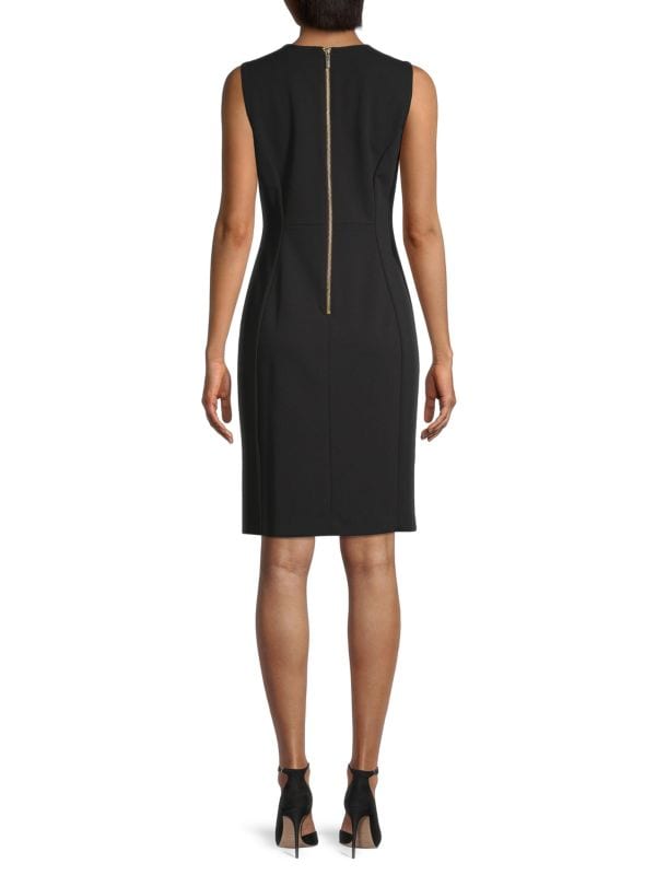 Calvin Klein sleeveless sheath dress, black