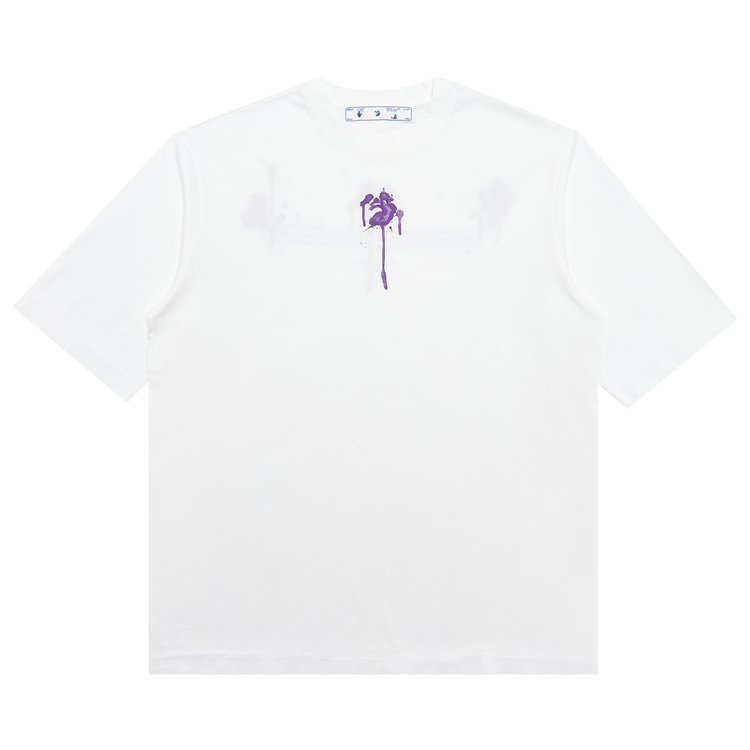 Off-White Dripped Logo Short-Sleeve Skate Tee 'White/Purple', White