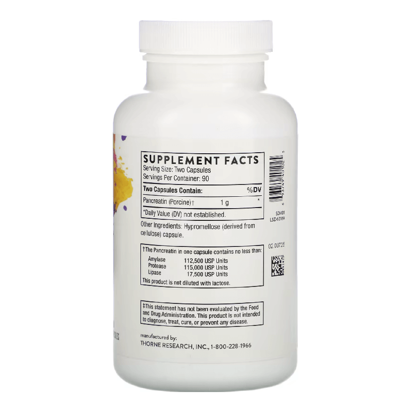 Pancreatin Dipan-9 Thorne Research 500 mg, 180 capsules