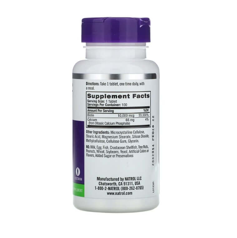 Biotin Natrol 10000 mg, 100 tablets