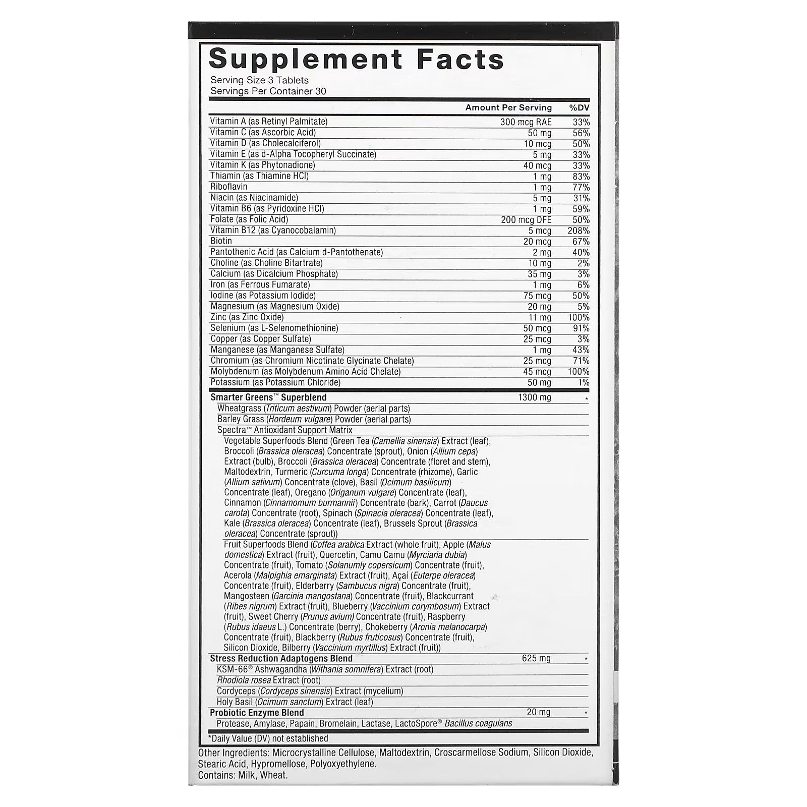 Force Factor Smarter Greens Herbal Supplement, 90 Tablets