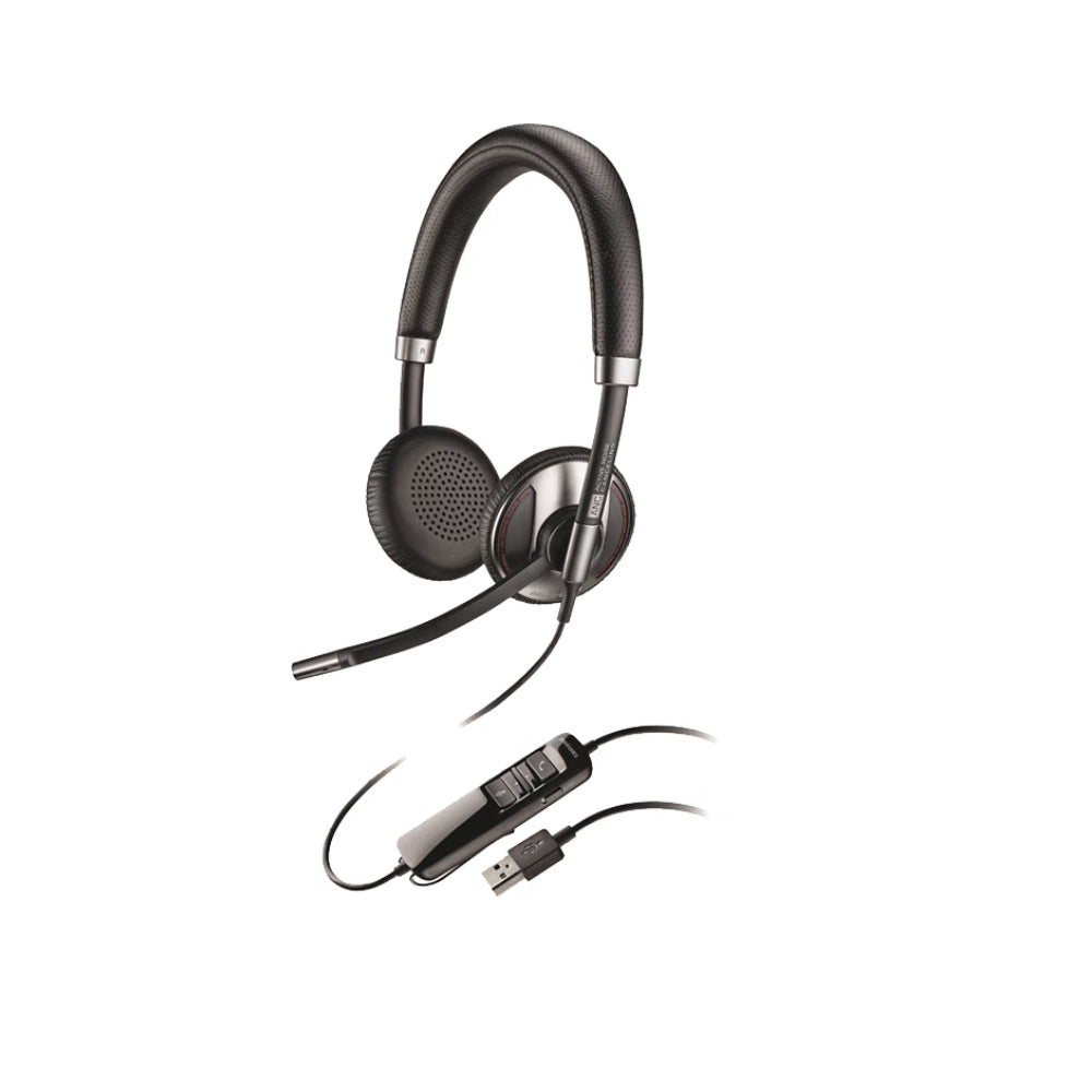 سماعة Plantronics Poly C725M ANC سلكية، لون أسود