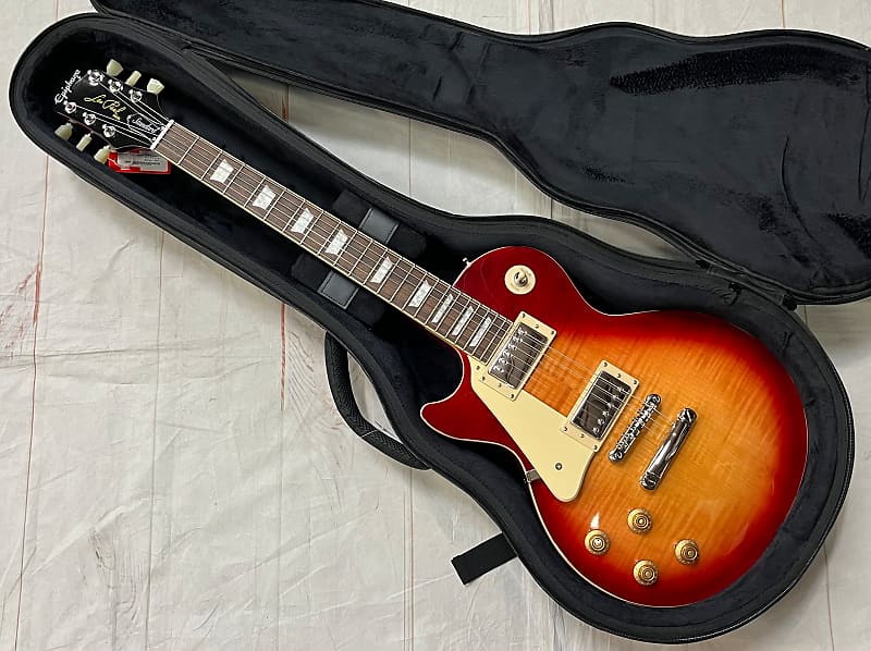 جيتار Epiphone Les Paul Standard 50's Left Handed Heritage Cherry Sunburst جديد غير مستخدم أصلي 8 رطل 12 أونصة