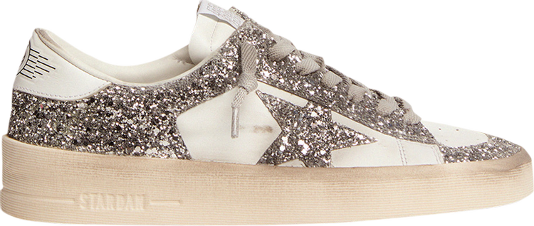 حذاء رياضي Golden Goose Wmns Stardan White Silver Glitter، أبيض