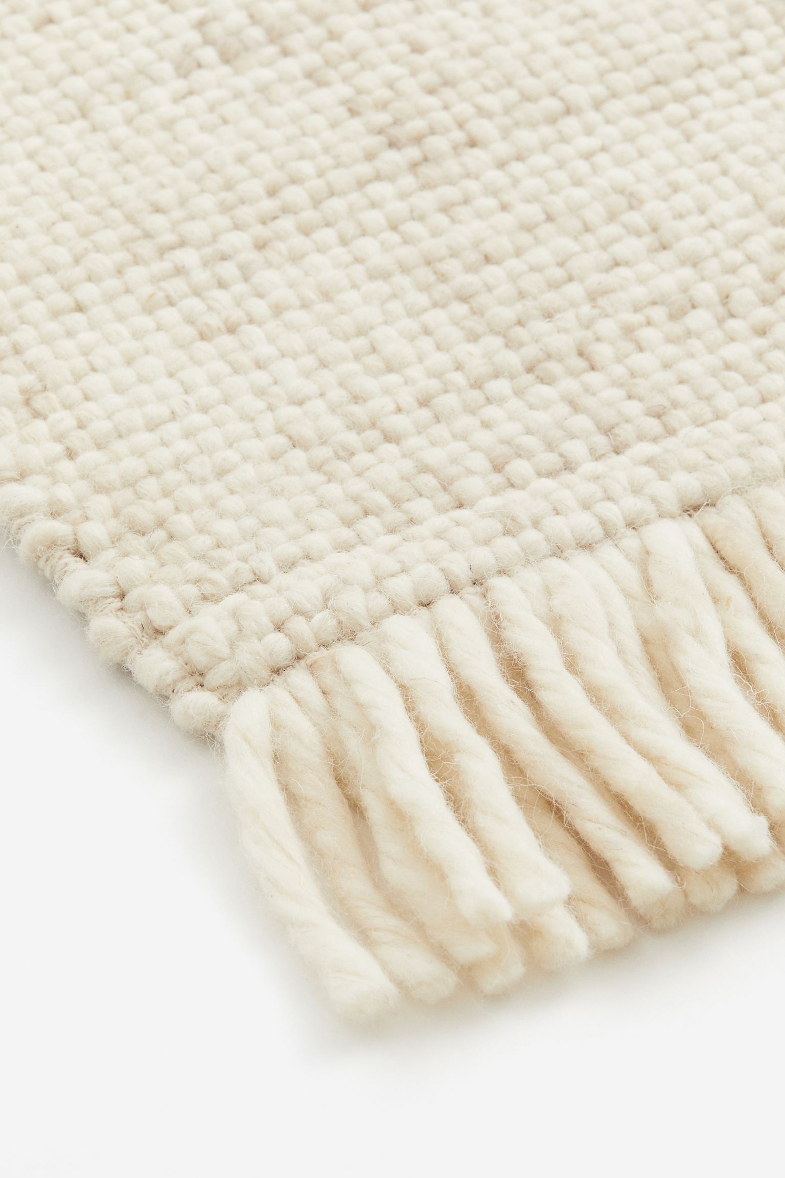 Carpet H&M Home Fringed Wool-blend, light beige