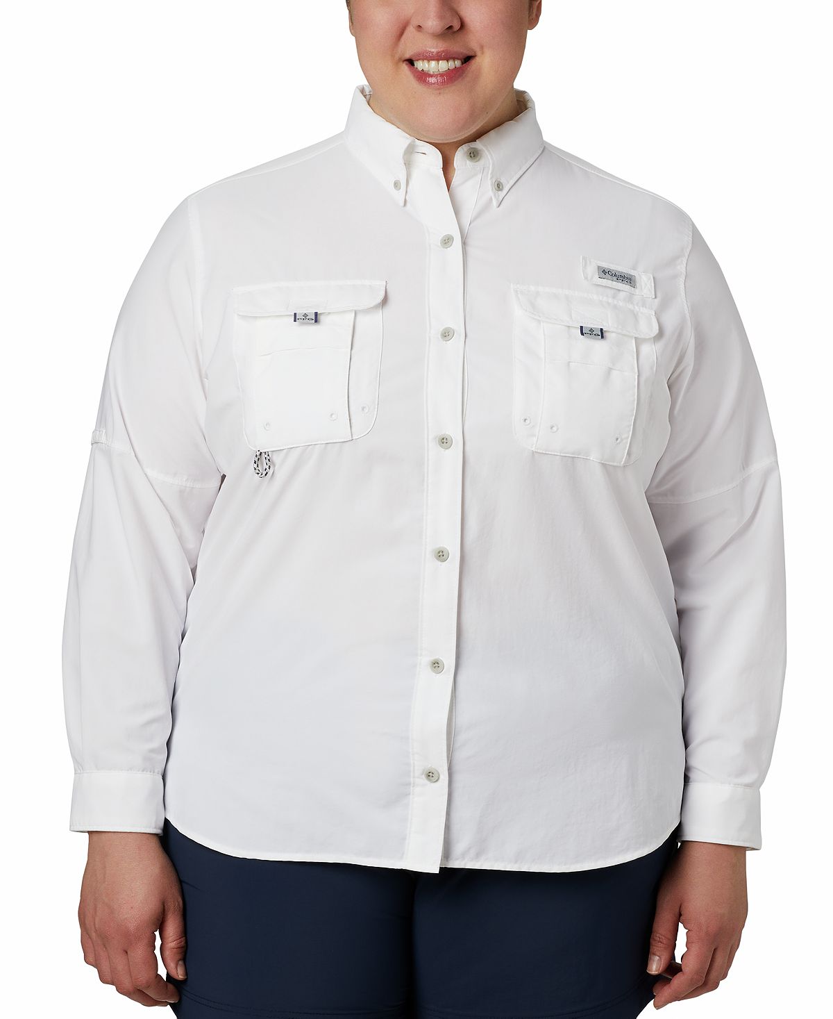 Large size pfg bahama Columbia shirt, white