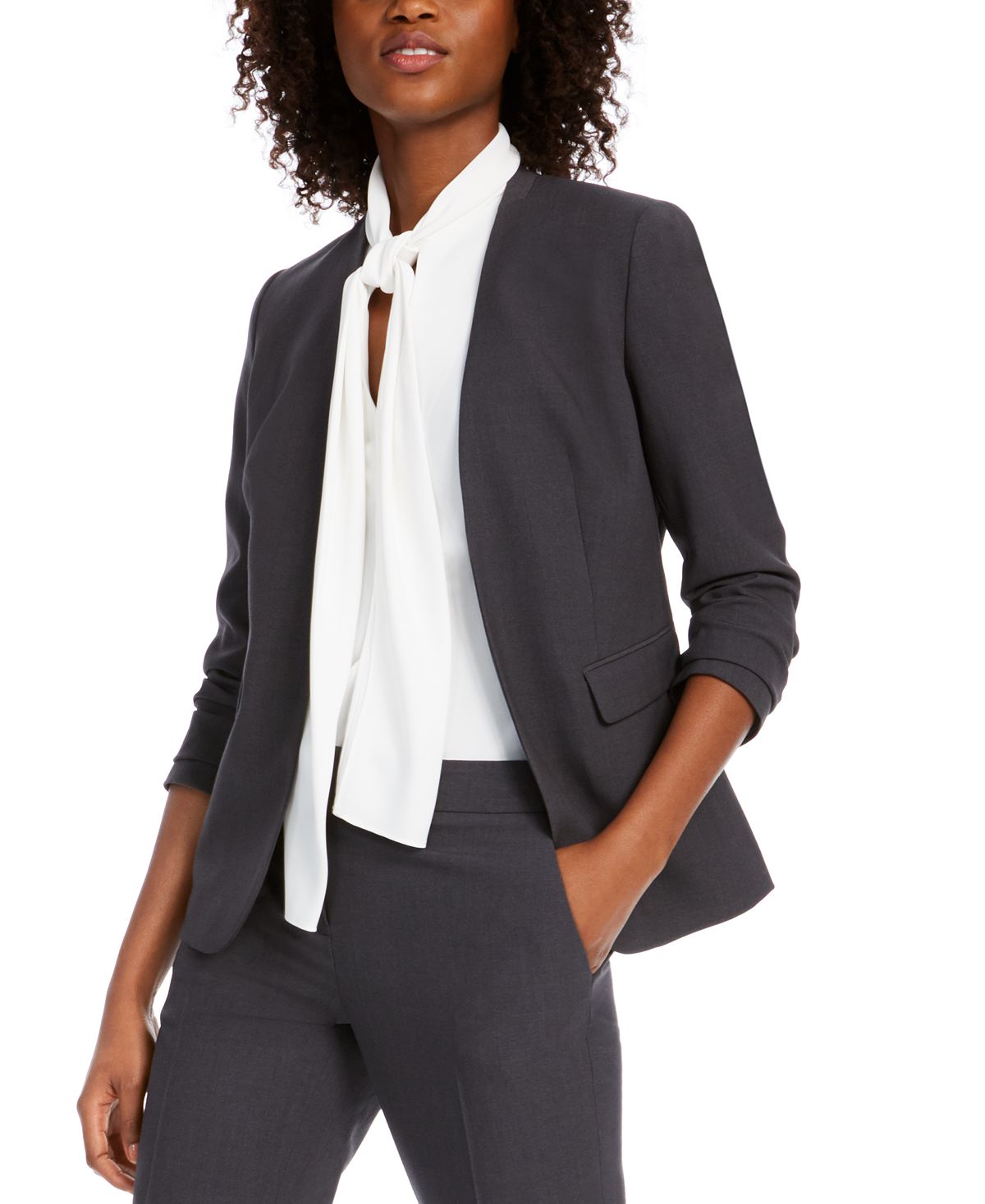 Women's Open Front Collarless Blazer Made for Macy's Bar III Multi