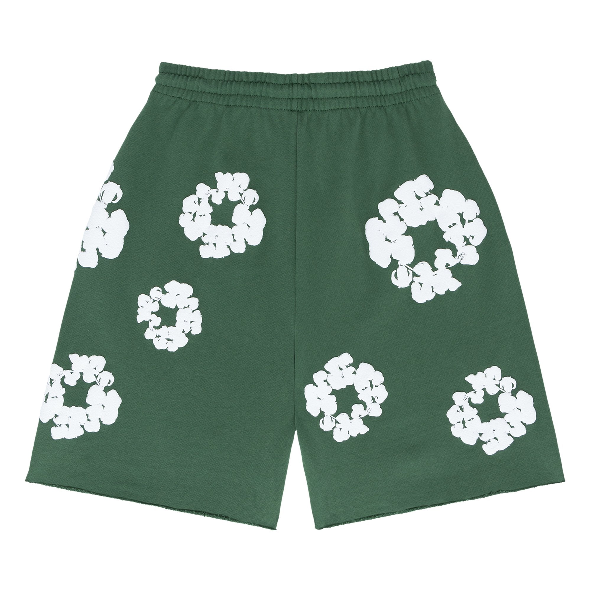 The Cotton Wreath Denim Shorts, Green