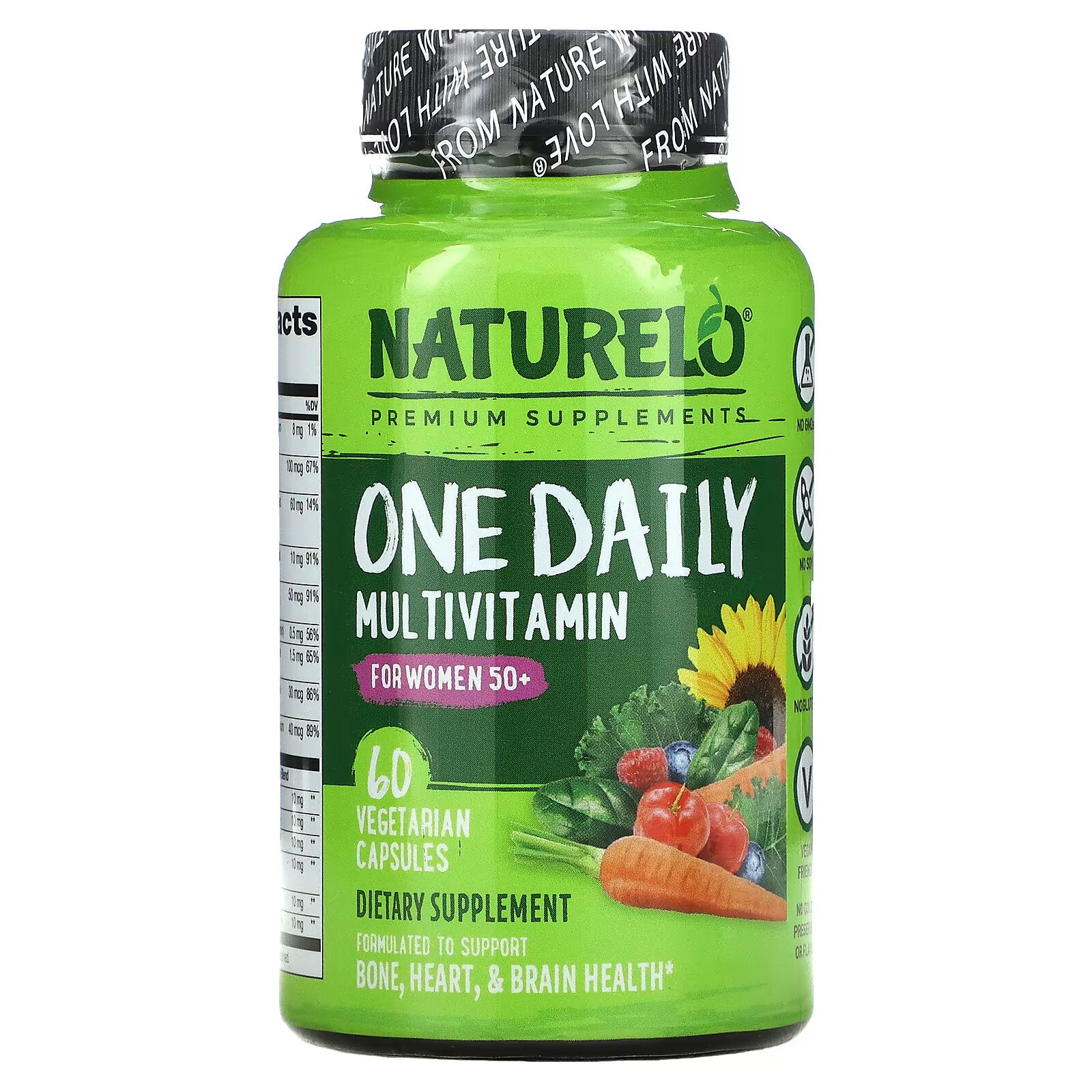 NATURELO, Daily Multivitamin for Women Over 50, 60 Vegetarian Capsules