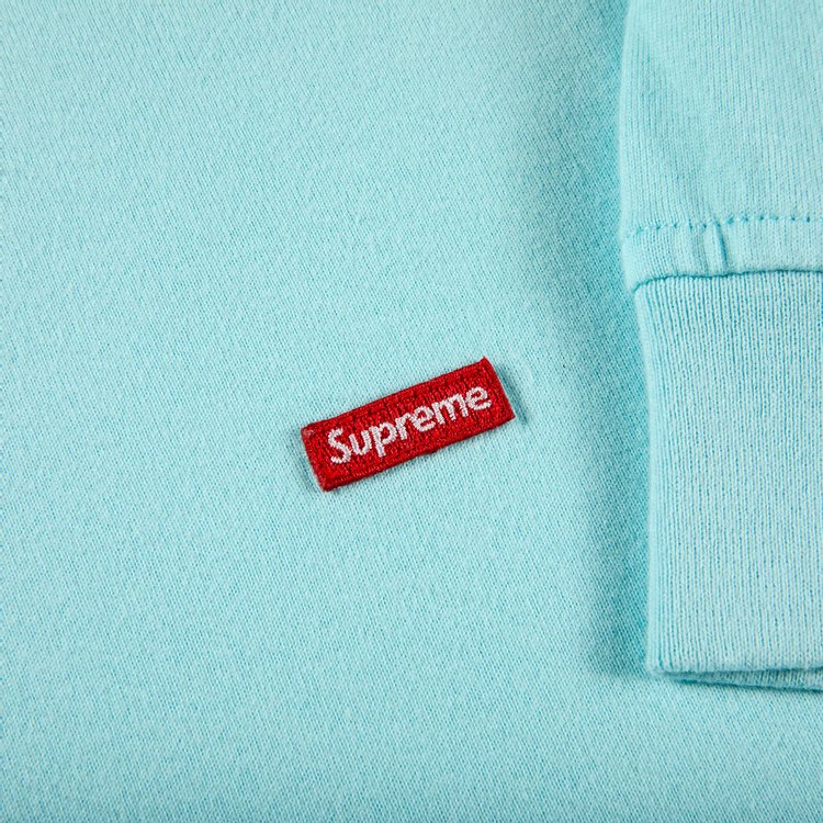 تي شيرت Supreme Small Box بأكمام طويلة "Cyan"، باللون الأزرق