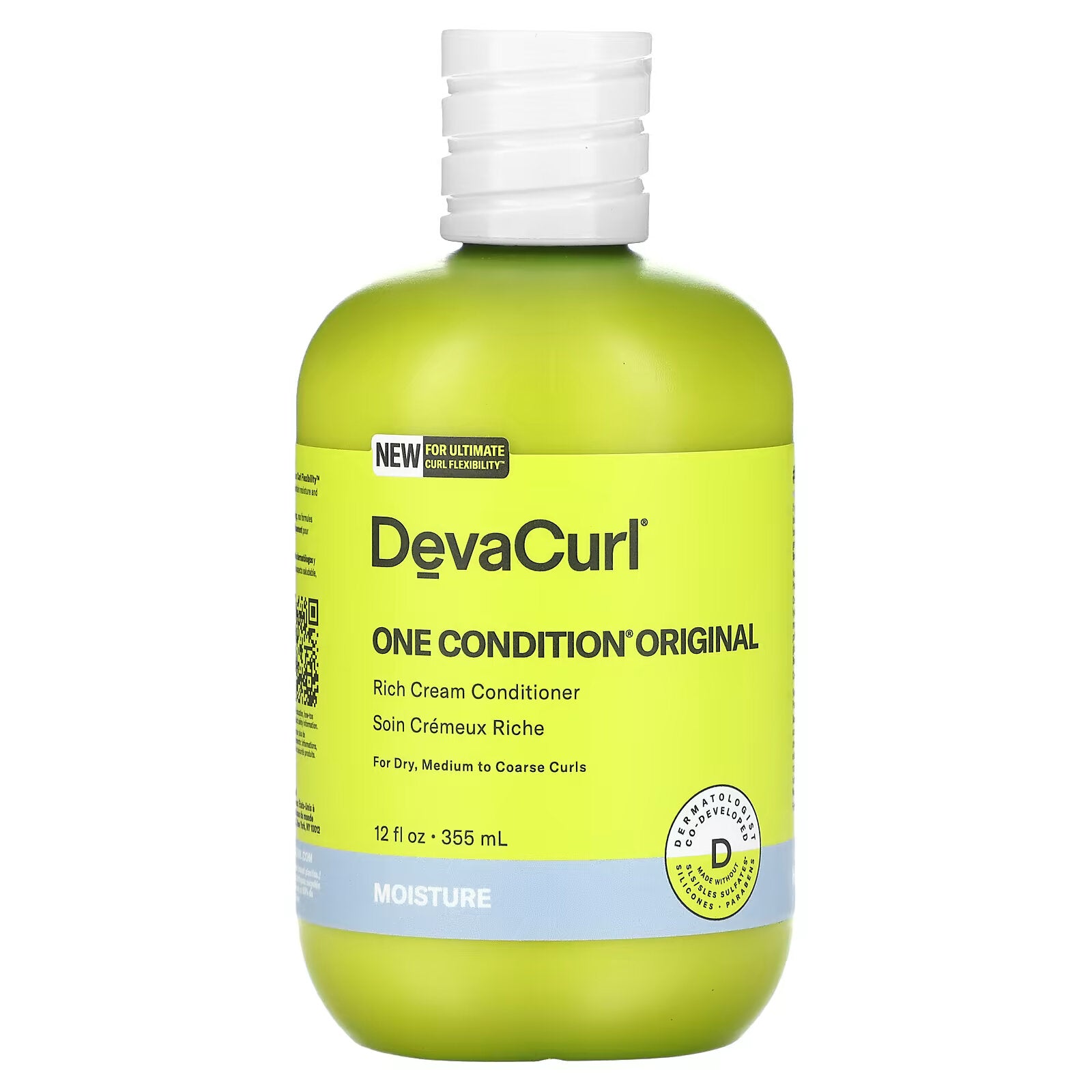 Deva Curl، One Condition Original، بلسم كريمي غني المذاق، للبشرة الجافة وتجعيدات الشعر المتوسطة إلى الخشنة، 355 مل (12 أونصة سائلة)