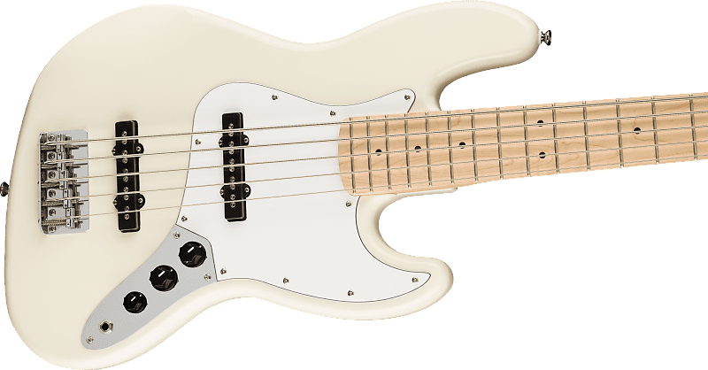 Squier Affinity Series Jazz Bass V, Maple Neck, White Fingerboard, Olympic White 0378652505