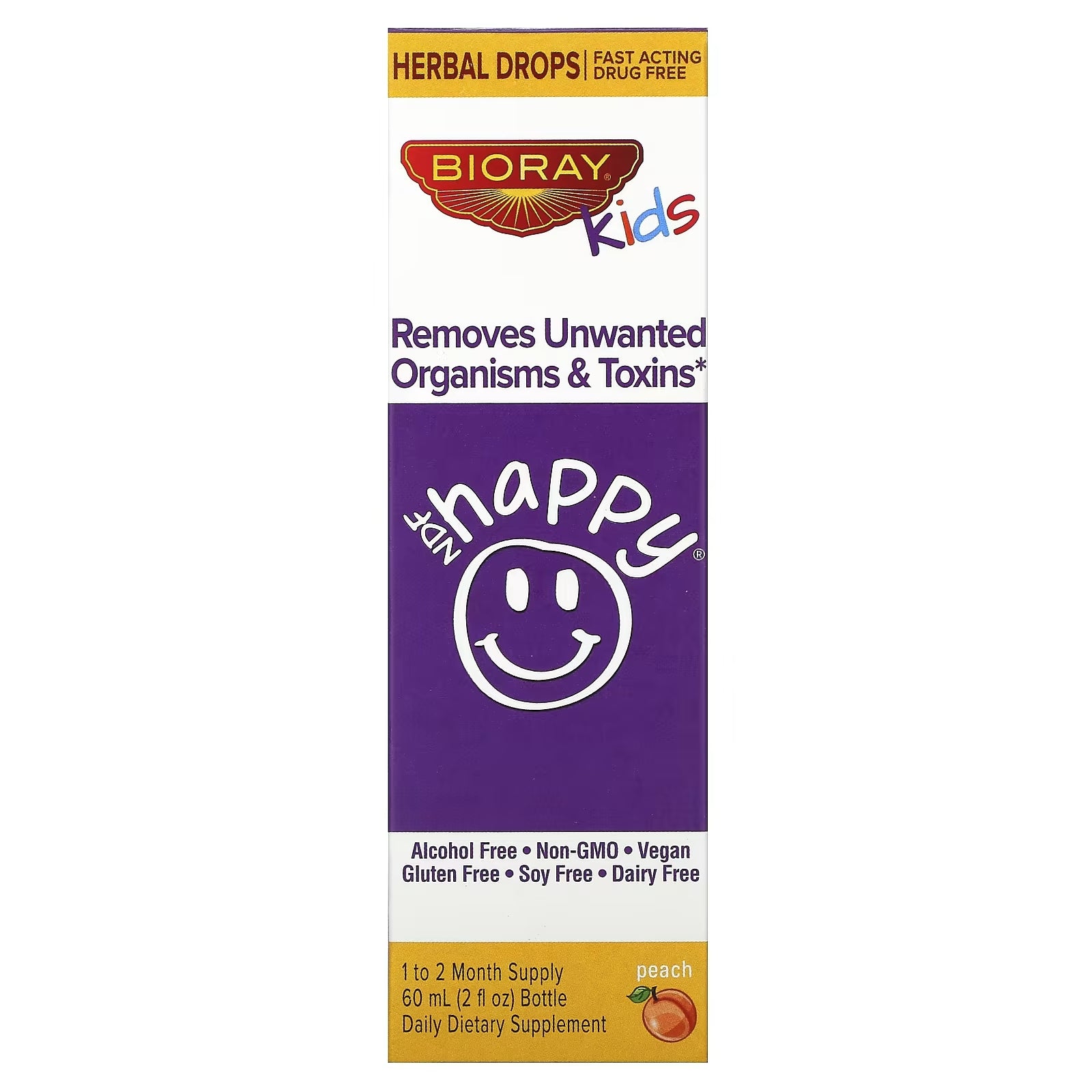 Bioray NDF Happy Children's Unwanted Toxin Remover, Peach Flavor