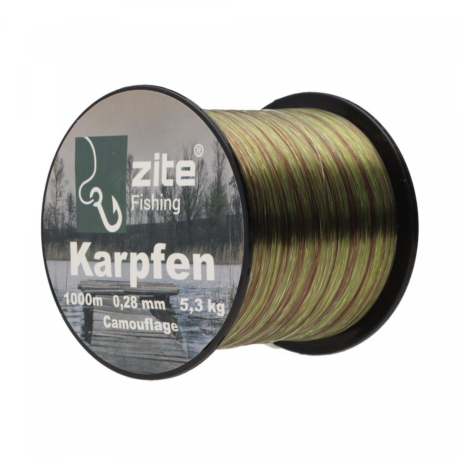 Carp line monofilament camouflage 0.28mm spool 1000m Zite Fishing, camouflage