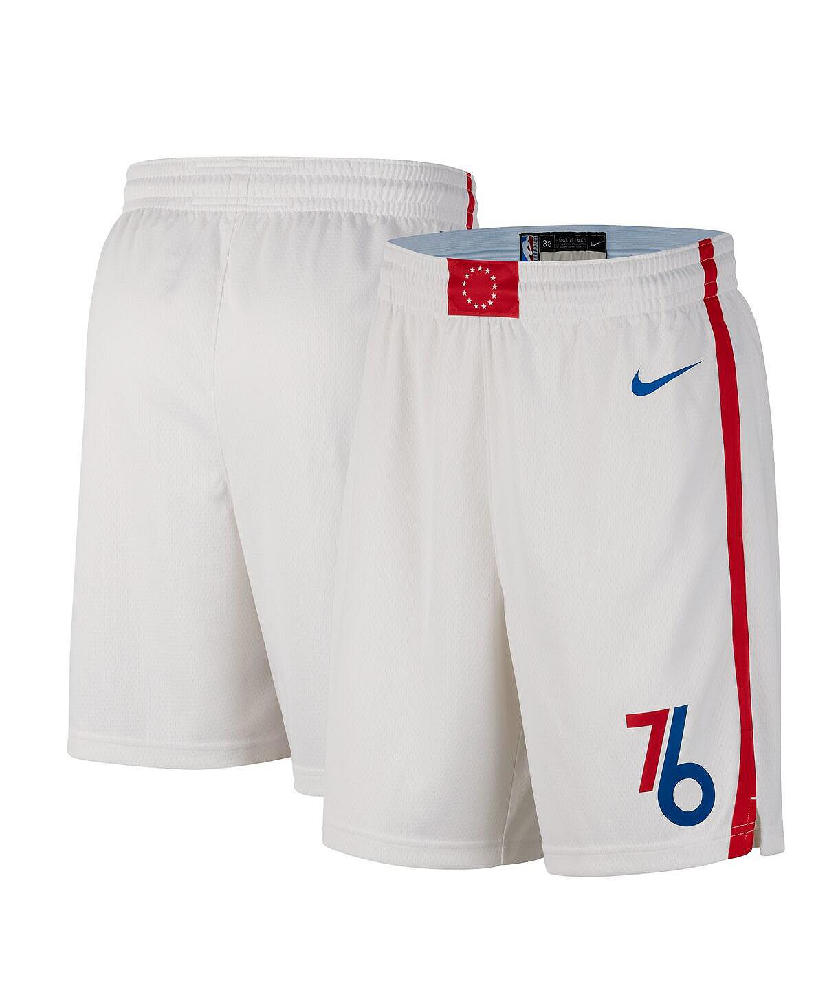 philadelphia 76ers mens white blue shorts 2022/23 city edition swingman nike multi