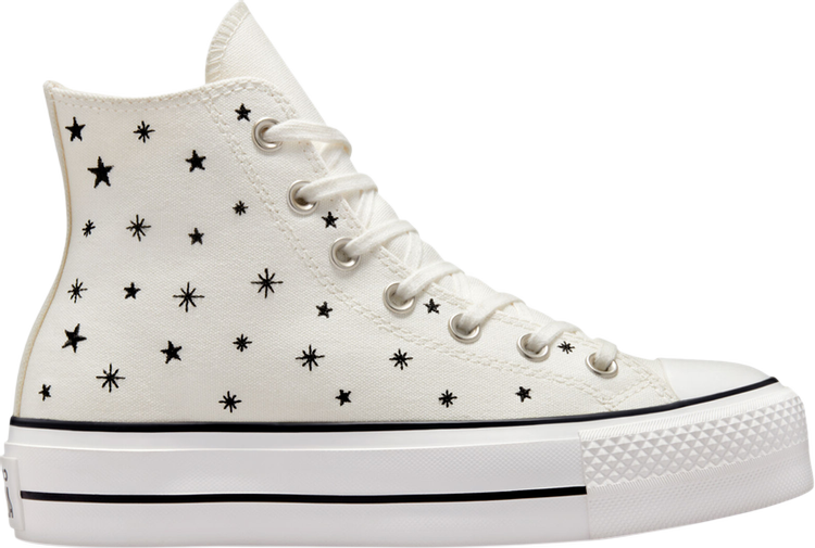 Converse Wmns Chuck Taylor All Star Lift Platform High Embroidered Stars - Egret, cream