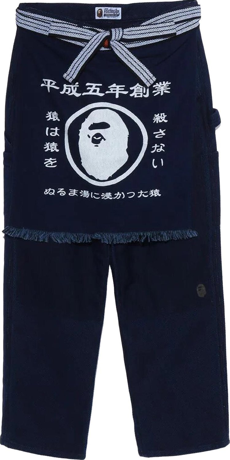 BAPE Sashiko Painter Pants 'Indigo', blue