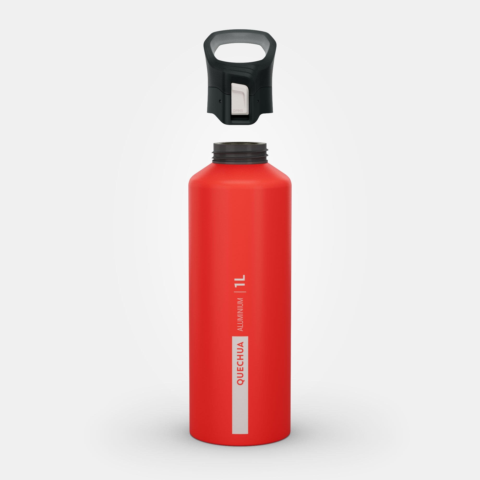 Quechua MH500 Bottle with Quick Release Lock, Coral Red