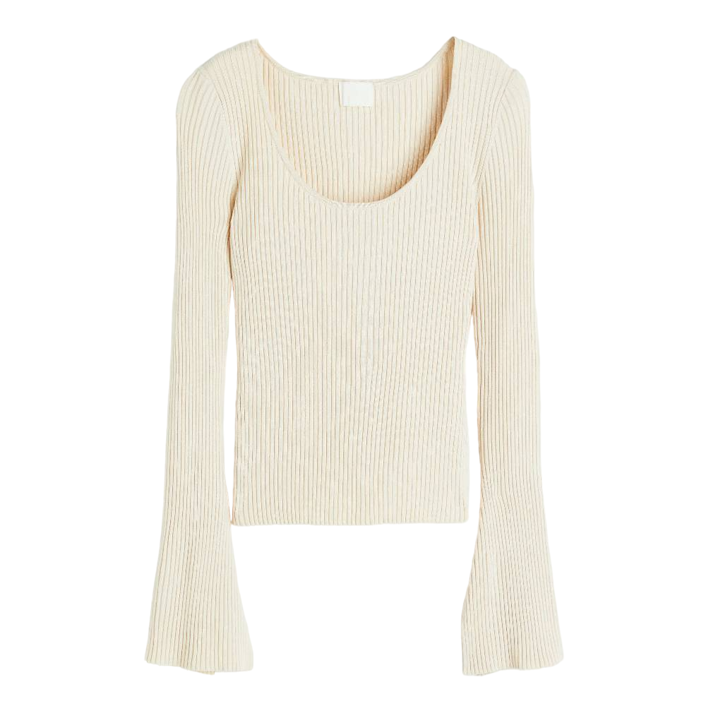 Knitted top H&M, cream