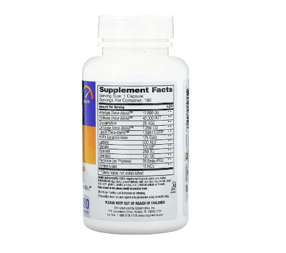 Digest Enzymedica Complete Enzyme Formula, 180 Capsules