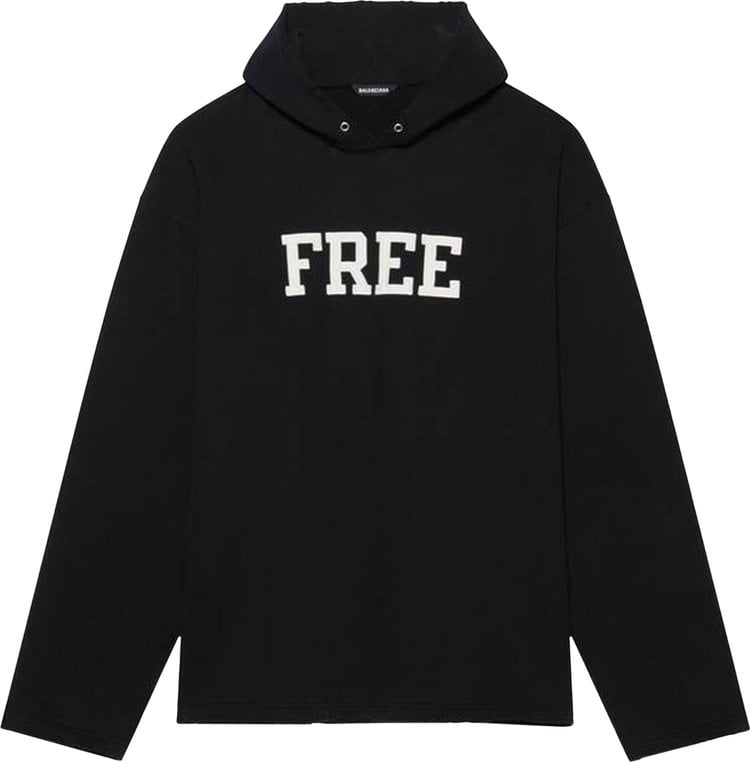 Balenciaga Free Embroidered No Rib Hoodie 'Black', black